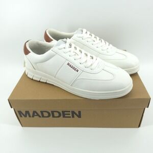 Madden Mens Sneaker Synthetic White Brown Size 11.5 Low Top Casual Lace Up